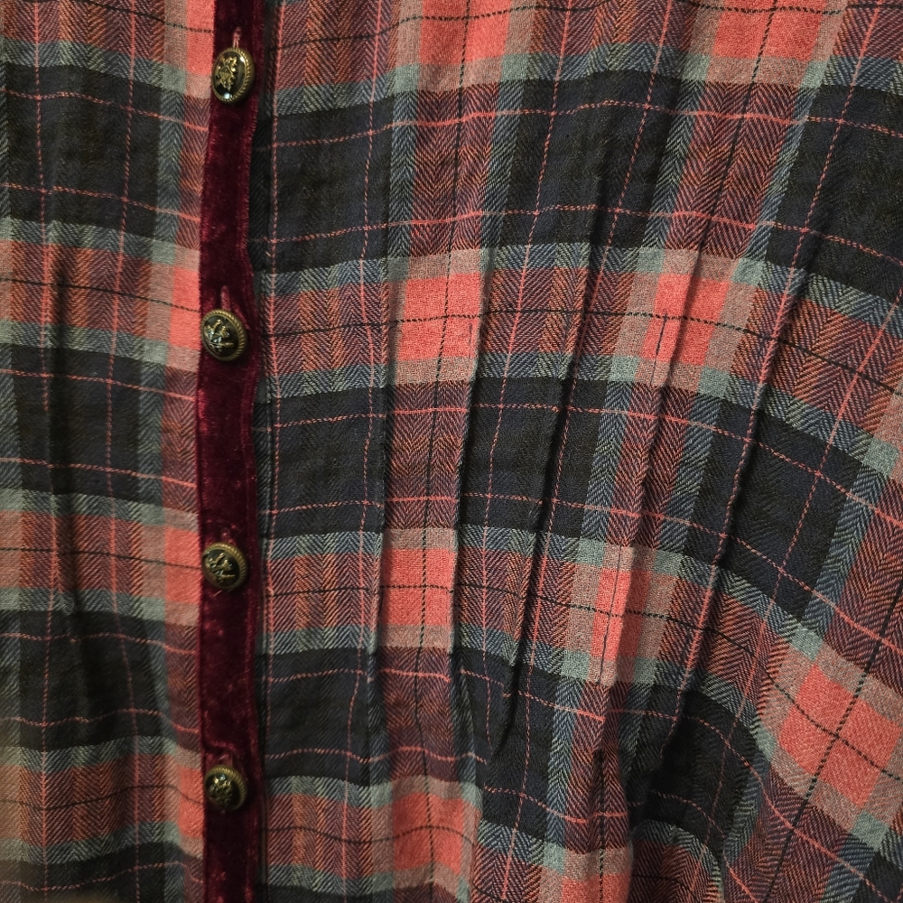 Soft Surroundings Kensington Plaid Burnout Velvet Tunic - MP - Picture 6 of 14